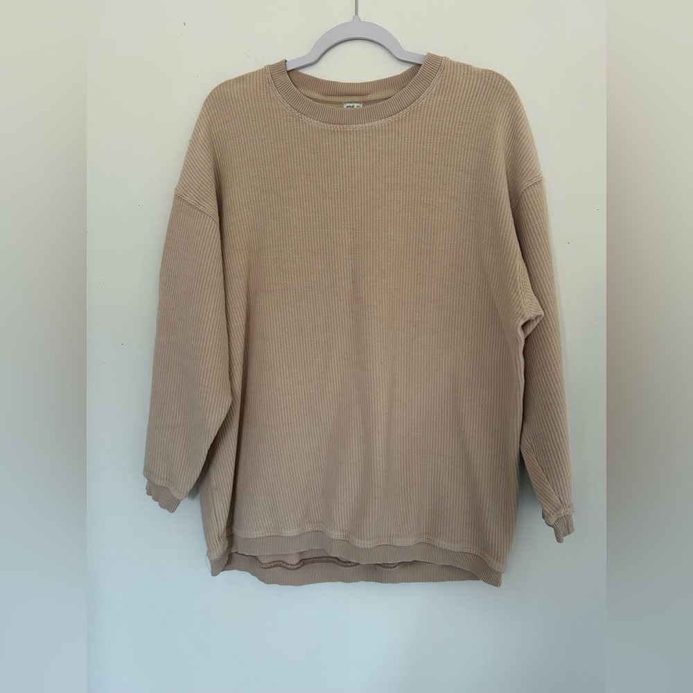 Aerie Light Tan‎ Ribbed Top oversized grunge